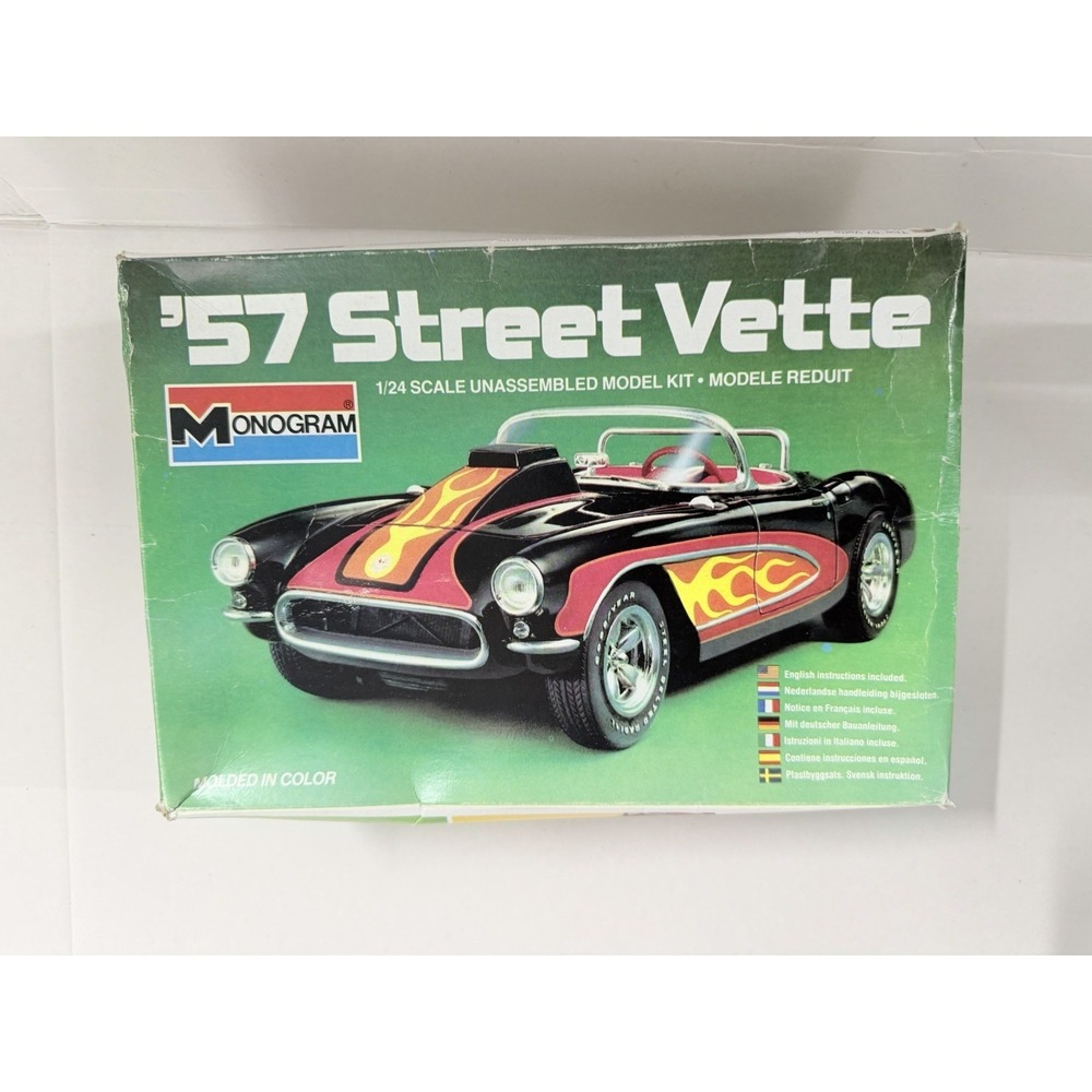 Vintage Monogram 57 Street Vette Corvette 1/24 Model Kit Partly‎ Started As-Is